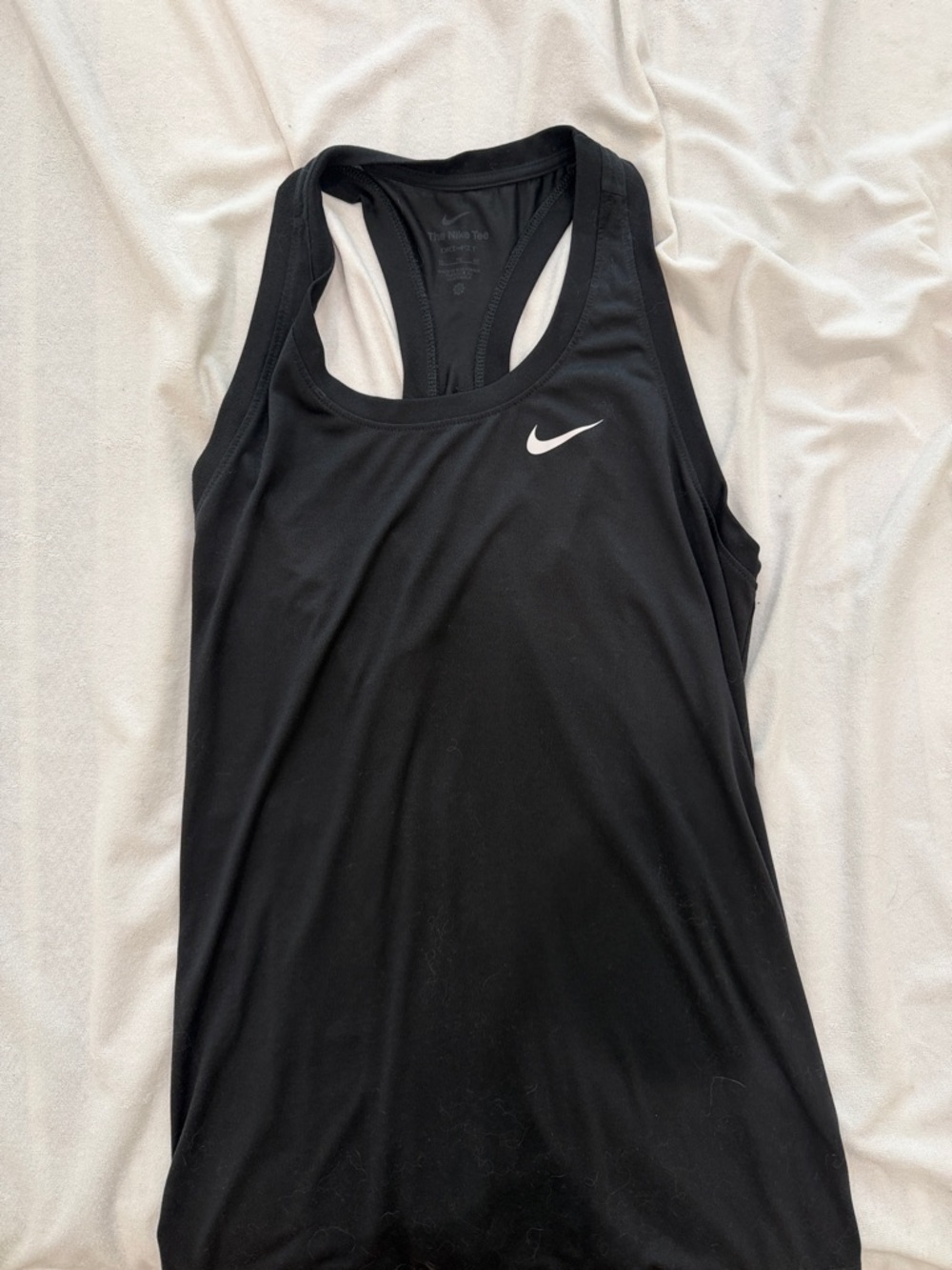 Nike Black Racerback Tank with White Swoosh